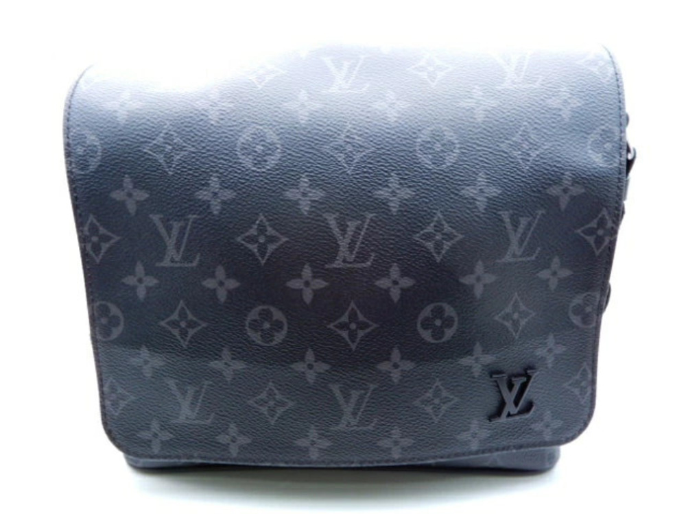 LOUIS VUITTON District Shoulder Bag NM Monogram Eclipse Black